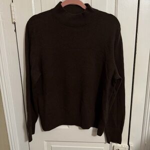 Prive Cashmere Mock Neck Sweater Chocolate Brown Women’s XL